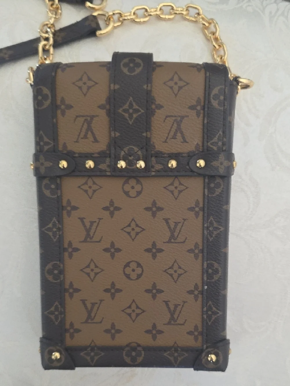 Louis Vuitton Brown Monogram Trunk Crossbody Bag with Gold Hardware - Picture 3 of 4